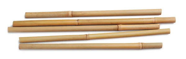 Сухие Бамбуковые Палочки Белом Фоне Вид Сверху — стоковое фото