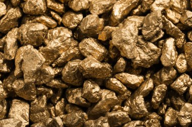 Altın nuggets yığın olarak arka plan, portre