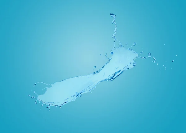 Розщеплення Чистої Води Світло Синьому Фоні — стокове фото