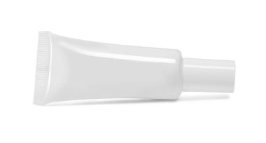 Beyaz üzerine izole edilmiş boş kozmetik ürün tüpü