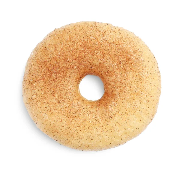 Sweet Delicious Donut White Background Top View — Foto de Stock