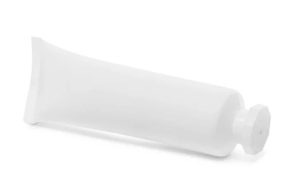 Tubo Bianco Prodotto Cosmetico Isolato Bianco — Foto Stock