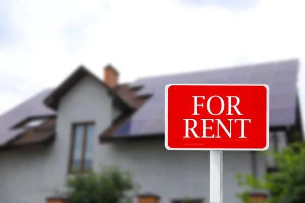 Sign Phrase Rent Blurred View Beautiful House — Stock Photo, Image