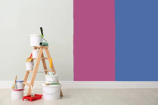 Decorator Kit Tools Paints Wall Indoors — Photo