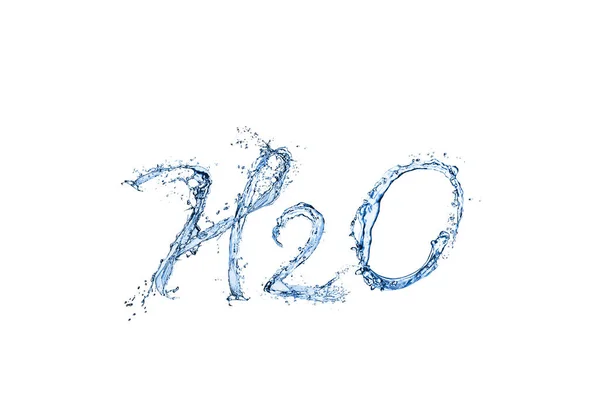 Fórmula Química H2O Feita Água Sobre Fundo Branco — Fotografia de Stock