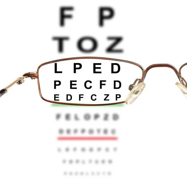 View Glasses Eye Chart White Background — Photo