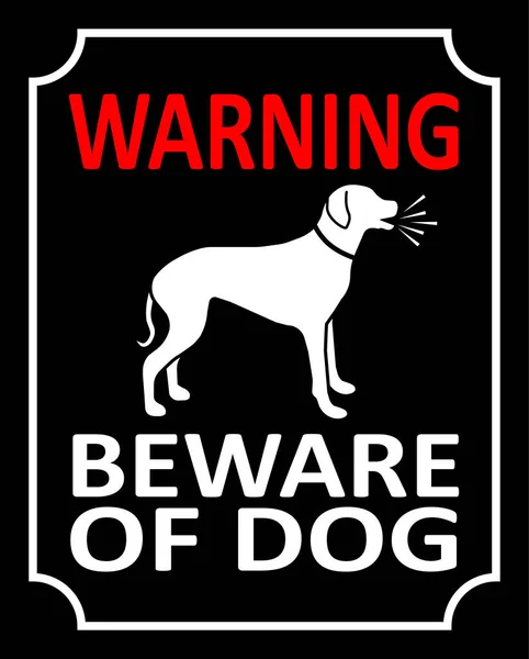 Sign Warning Beware Dog Black Background Illustration — Fotografia de Stock