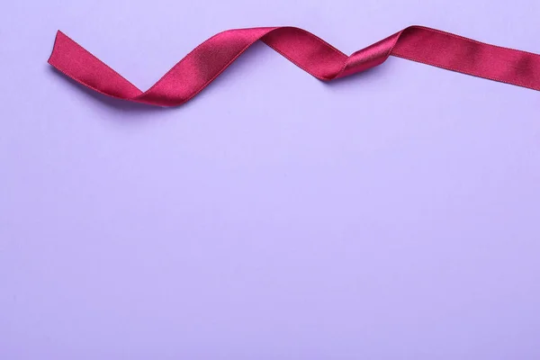 Beautiful Ribbon Light Background Top View Space Text — ストック写真