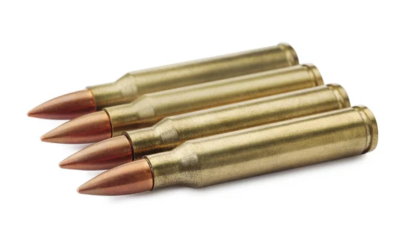 Many Bullets White Background Military Ammunition — 스톡 사진