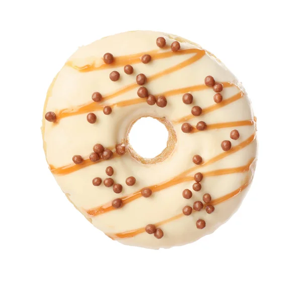 Sweet Tasty Glazed Donut Crispy Balls Isolated White — Stockfoto