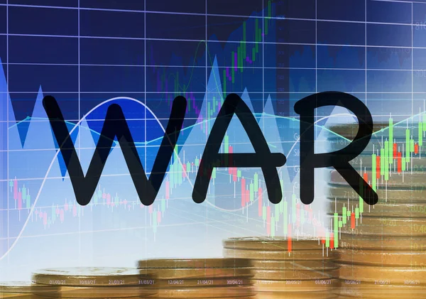 Influence War Stock Exchange Double Exposure Electronic Trading Platform Stacked — Stockfoto
