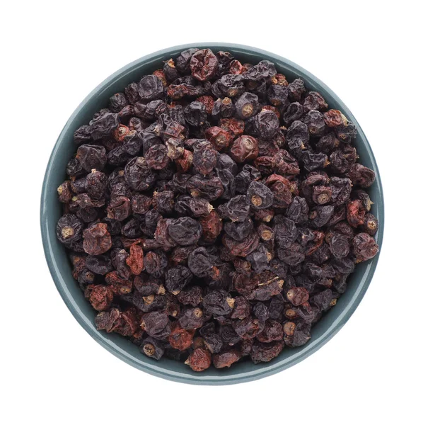 Bowl Tasty Dried Currants White Background Top View — Foto Stock