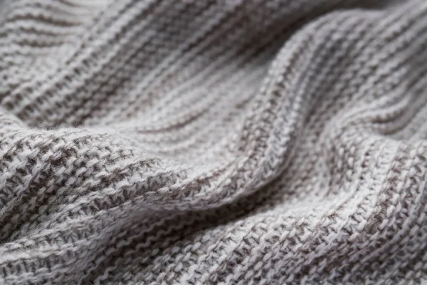 Beautiful Grey Knitted Fabric Background Closeup Stock Photo
