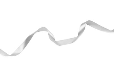 Güzel kurdele beyaza izole edilmiş, üst manzara