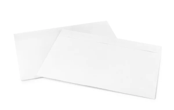Dvě Prázdná Papírová Písmena Bílém Pozadí — Stock fotografie