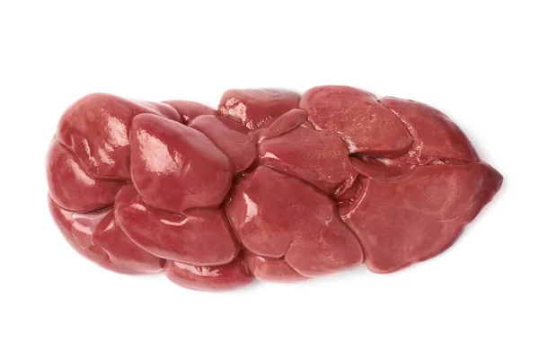 Fresh Raw Kidney Meat Isolated White Top View — Stock Photo, Image