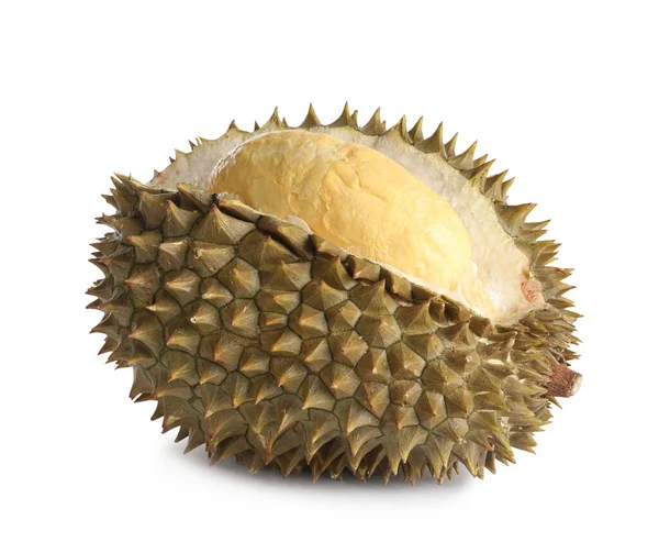 Świeżo Dojrzały Durian Izolowany Białym Owoce Tropikalne — Zdjęcie stockowe
