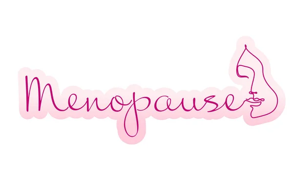 Beyaz Arka Planda Güzel Bir Kadın Menopause Sözcüğünün Resmi Yaklaşan — Stok fotoğraf