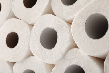 Arkaplan olarak kağıt havlu ruloları, yakın görünüm