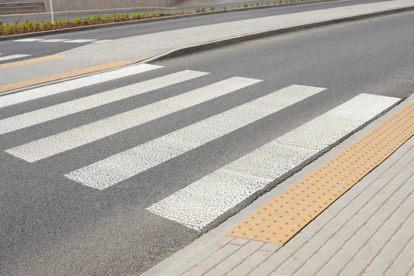 Asphalt Road Pedestrian Crossing City Street — Fotografia de Stock