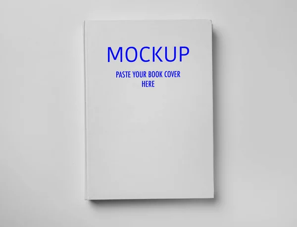 Boek Met Tekst Mockup Plak Boek Cover Hier Witte Achtergrond — Stockfoto