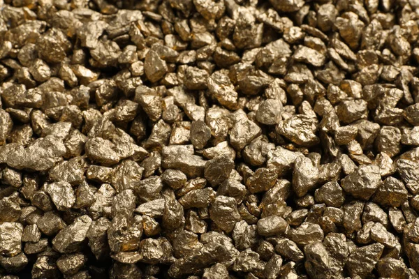 Pile Gold Nuggets Background Closeup — Stock Photo, Image