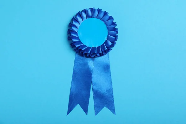 Голубая Лента Бирюзовом Фоне Вид Сверху — стоковое фото