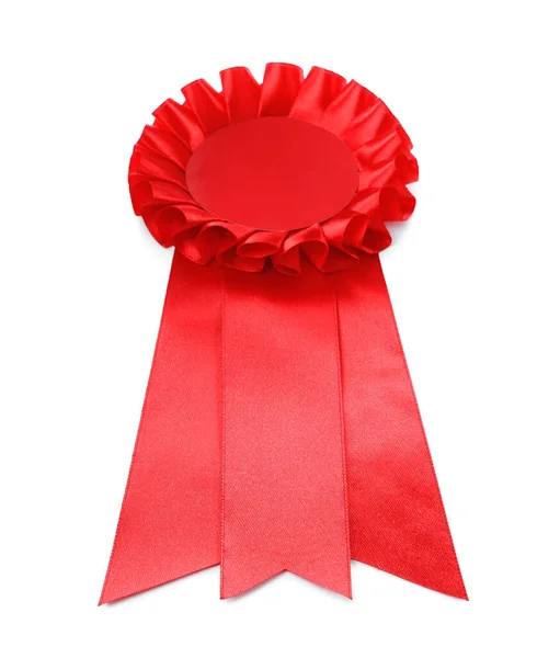 One Red Award Ribbon Isolated White — стоковое фото