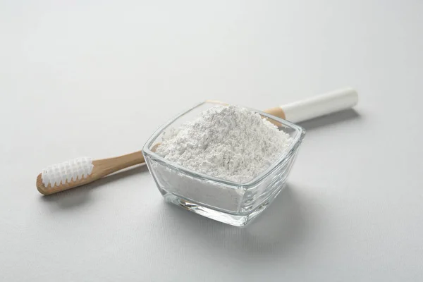 Tooth Powder Brush White Background — Fotografia de Stock