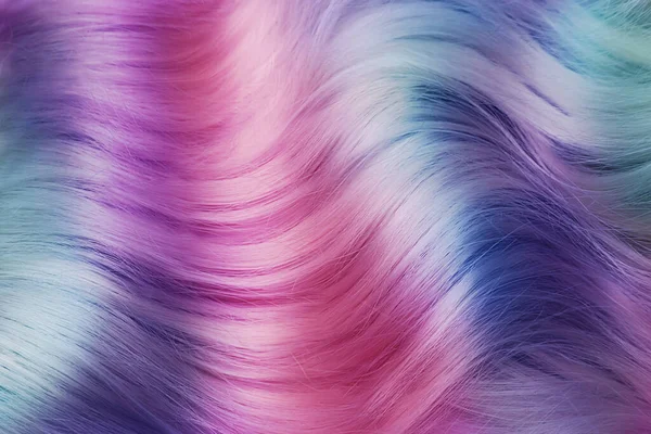 Piękne Kolorowe Włosy Jako Tło Widok Bliska — Zdjęcie stockowe