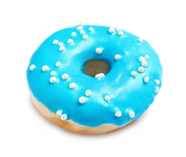Солодкий Смачний Глазурований Пончик Білому Тлі — стокове фото