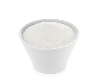 Beyaz kaptaki granüle şeker.