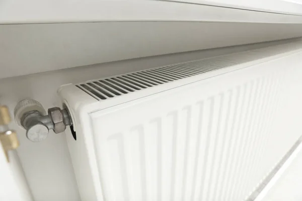 Closeup View Modern Radiator Central Heating System — Stock Photo, Image