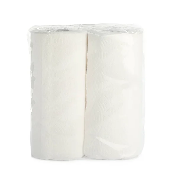 Συσκευασία Ρολού Χαρτιού Πετσέτες Που Απομονώνονται Λευκό — Φωτογραφία Αρχείου