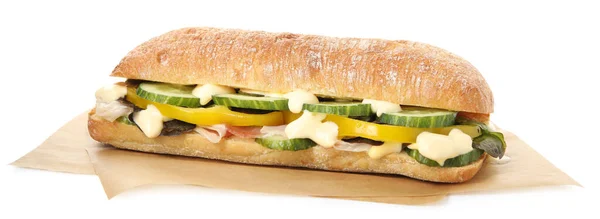 Delicious Sandwich Vegetables Ham Mayonnaise — ストック写真