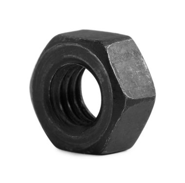 Beyaz arka planda bir siyah metal uğursuz.