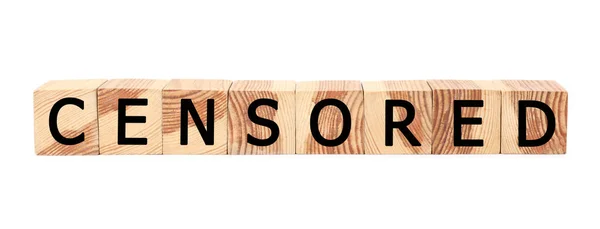 Dřevěné Kostky Slovem Cenzurované Bílém Pozadí — Stock fotografie