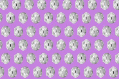 Menekşe arkaplanda parlak domuz kumbarası deseni