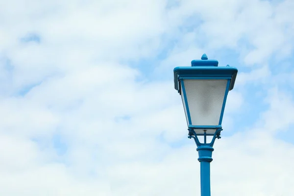 Gyönyörű Utcai Lámpa Szabadban Napsütéses Napon Szöveg Helye — Stock Fotó