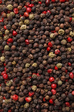 Arka plan olarak Aromatik biber karışımı, üst görünüm