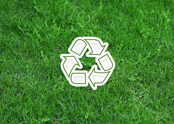 Herbe Verte Illustration Symbole Recyclage — Photo