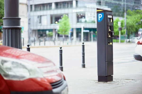 Parkovací Automat Městské Ulici Moderní Zařízení — Stock fotografie