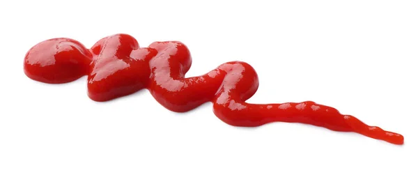 Fresco Sabroso Ketchup Rojo Sobre Fondo Blanco — Foto de Stock