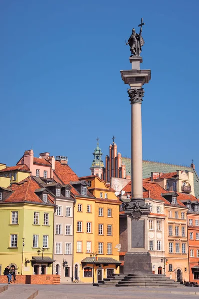 Záruka Polsko Března 2022 Krásný Výhled Sigismundův Sloup Starém Městě — Stock fotografie