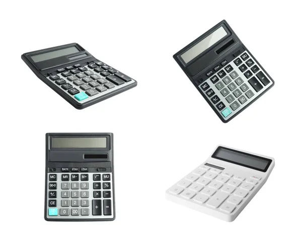 Set Different Calculators White Background — Stock Photo, Image