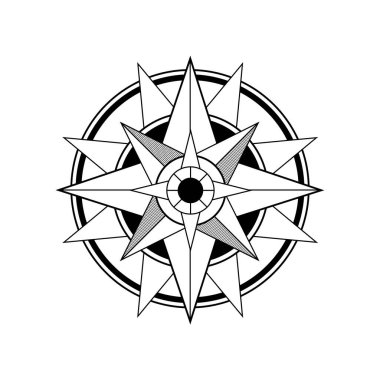 Beyaz arkaplanda pusula görüntüsü yükseldi