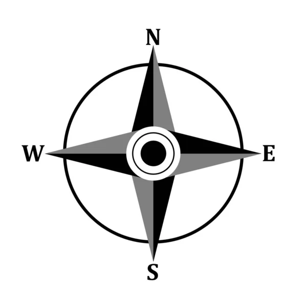 Kompass Stieg Mit Vier Himmelsrichtungen Norden Osten Süden Westen Auf — Stockfoto