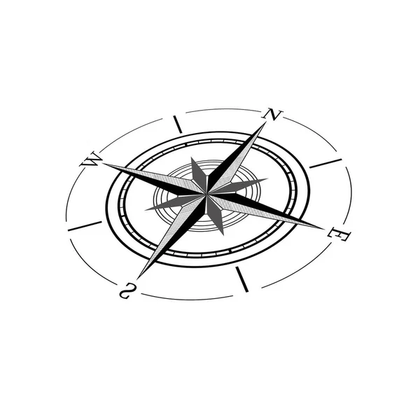 Kompass Stieg Mit Vier Himmelsrichtungen Norden Osten Süden Westen Auf — Stockfoto