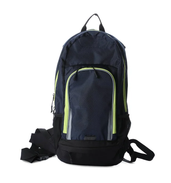Stylish New Black Backpack Isolated White — Stock Photo, Image