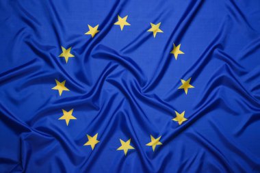 Arka plan olarak Avrupa Birliği bayrağı, üst görünüm